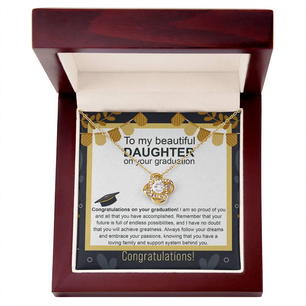 Daughter Graduation Gift Follow Your Dreams Congratulations Love Knot Necklace - Mallard Moon Gift Shop