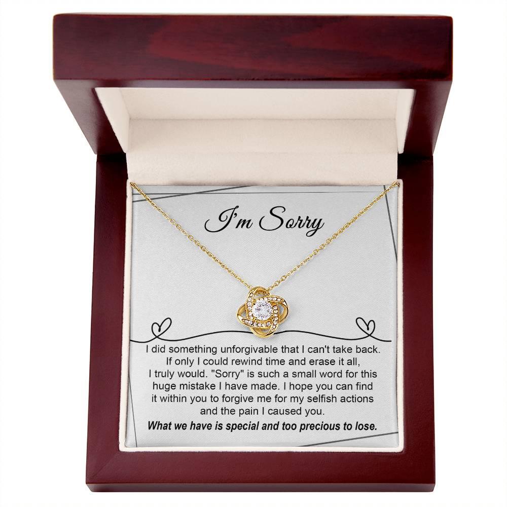 Gift for Girlfriend, Wife - Sorry, Breaking My Heart - Love Knot Pendant Necklace - Mallard Moon Gift Shop