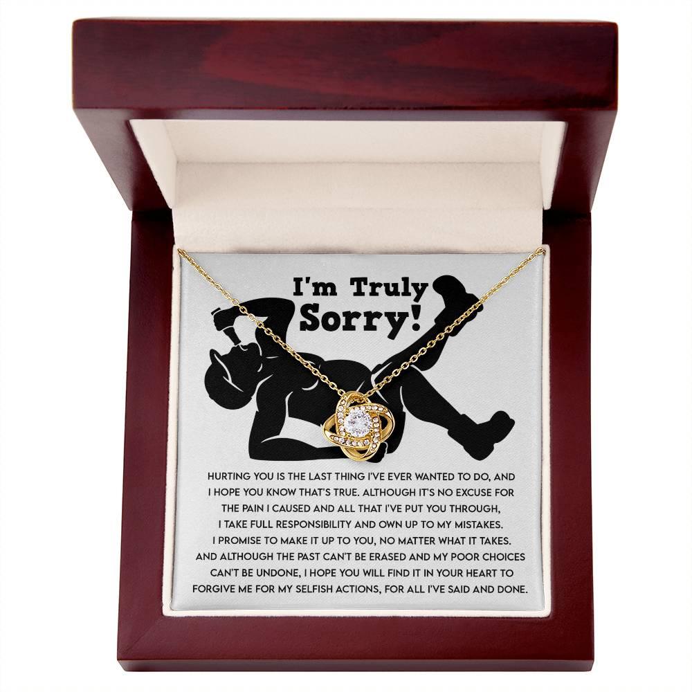 Apology Gift for Girlfriend, Wife, Soulmate - Sorry, Selfish Actions - Love Knot Pendant Necklace - Mallard Moon Gift Shop