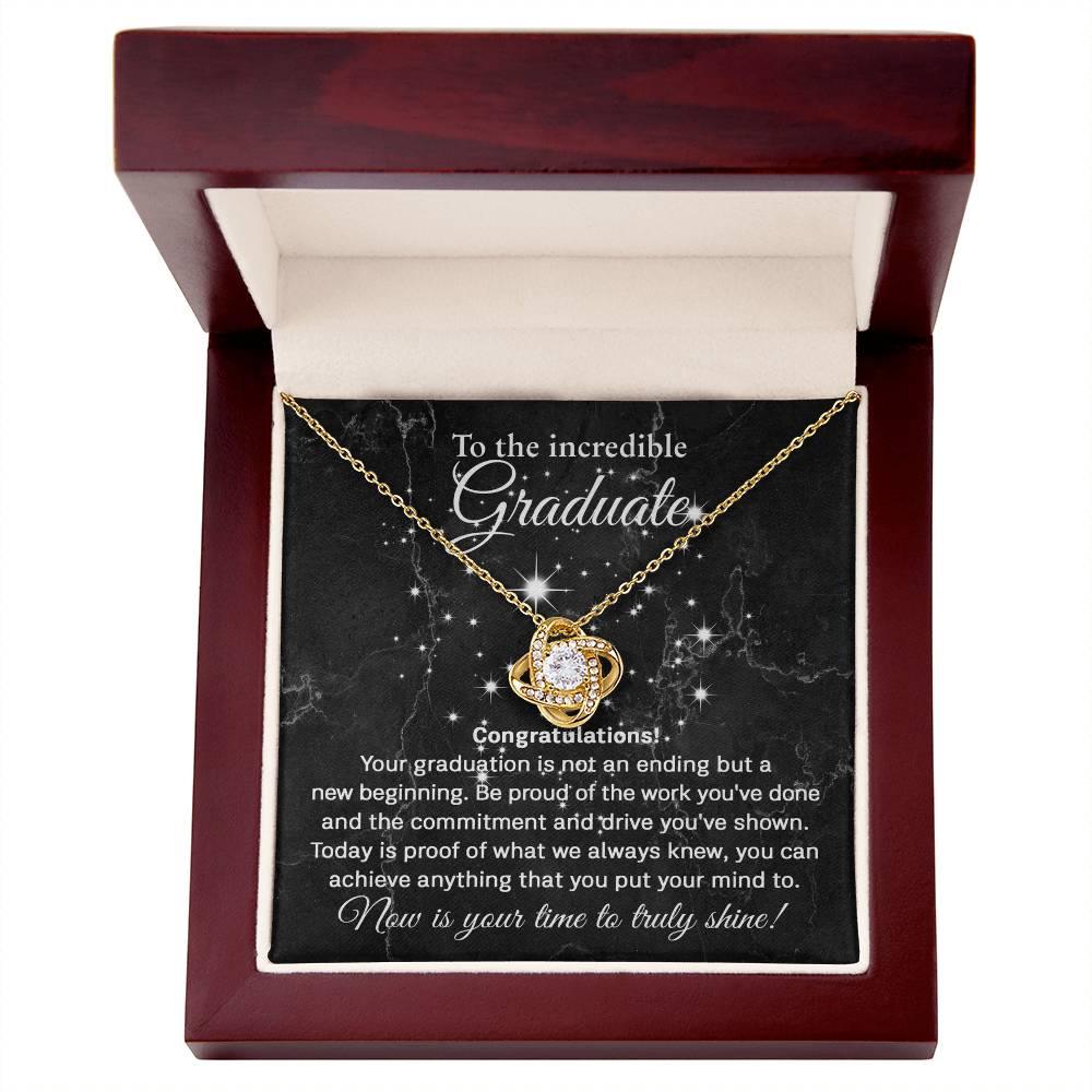 Daughter Graduation Milestone Gift You Can Achieve Anything Love Knot Pendant Necklace - Mallard Moon Gift Shop