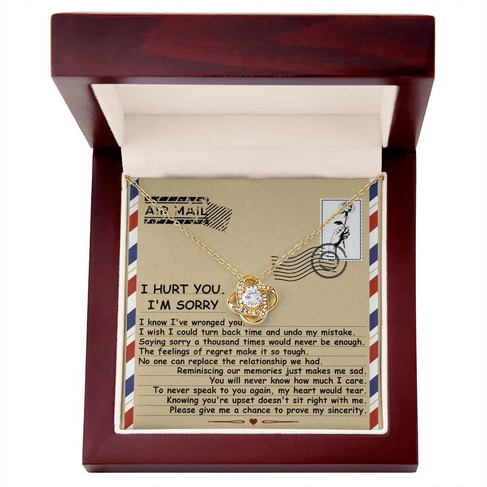 Apology Gift for Girlfriend, Wife, Soulmate - Sorry, Makes Me Sad - Love Knot Pendant Necklace - Mallard Moon Gift Shop
