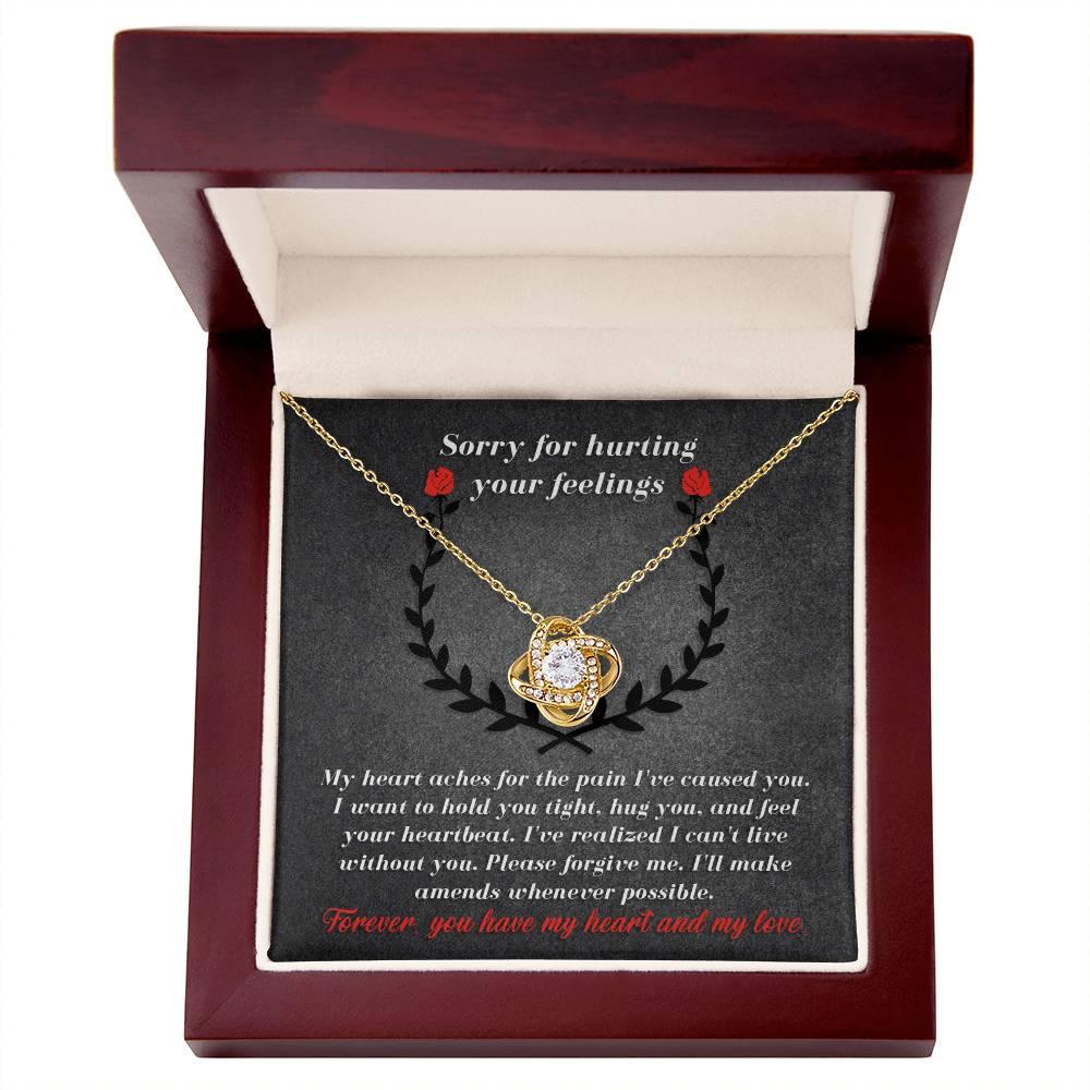 Apology Gift for Girlfriend, Wife, Soulmate - Sorry, Make Amends - Love Knot Pendant Necklace - Mallard Moon Gift Shop
