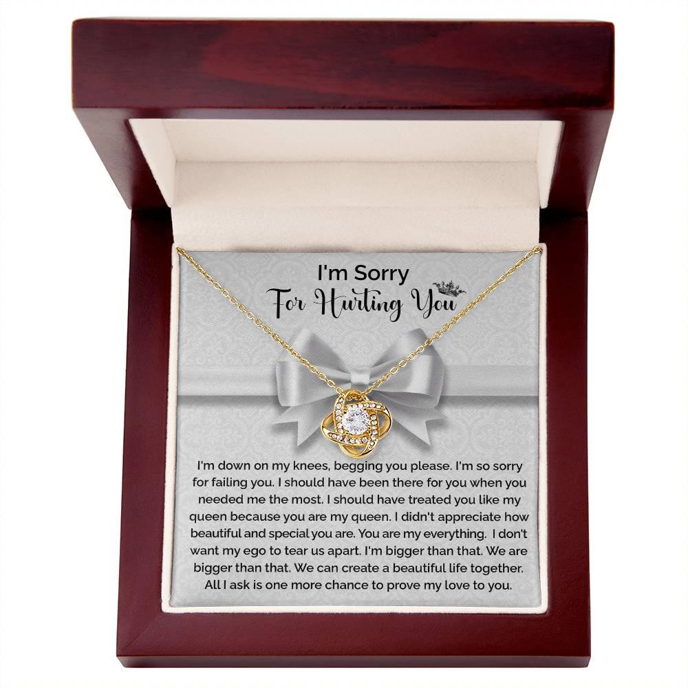 Apology Gift for Girlfriend, Wife, Soulmate - Sorry, My Queen - Love Knot Pendant Necklace - Mallard Moon Gift Shop