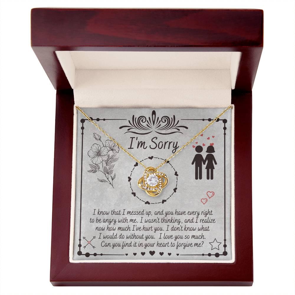 Apology Gift for Girlfriend, Wife, Soulmate - Sorry, I Would Do - Love Knot Pendant Necklace - Mallard Moon Gift Shop
