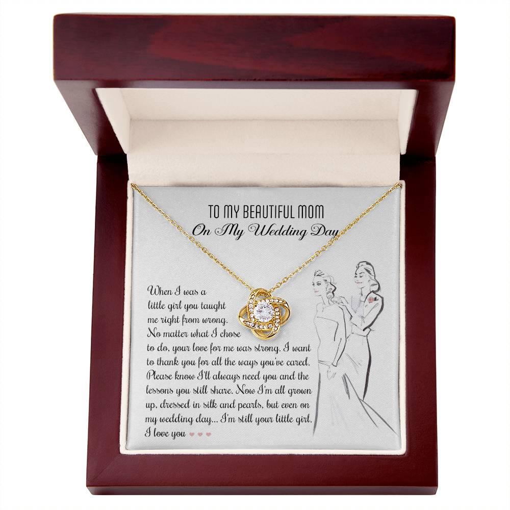 Gift for Mom Wedding Day Gift Always Your Little Girl Love Knot Pendant Necklace - Mallard Moon Gift Shop
