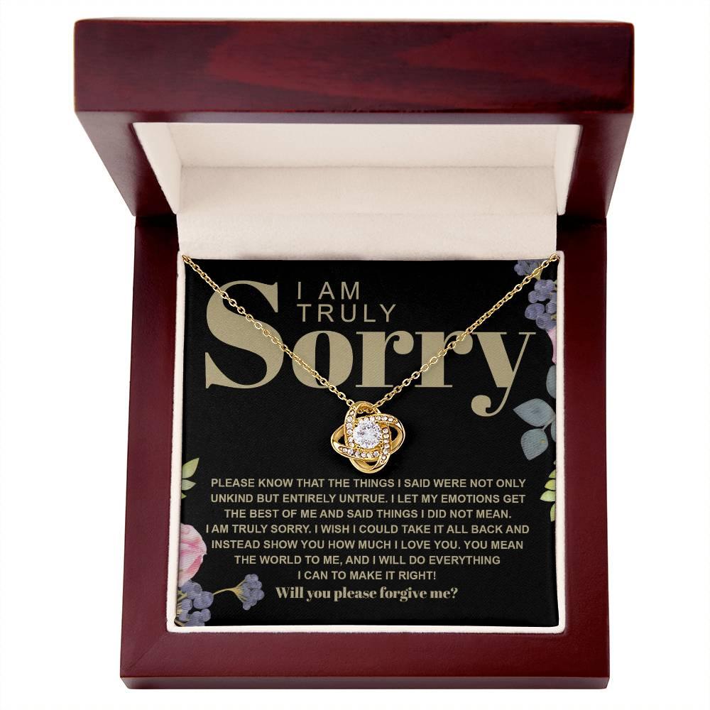 Apology Gift for Girlfriend, Wife, Soulmate - Sorry, Best Of Me - Love Knot Pendant Necklace - Mallard Moon Gift Shop