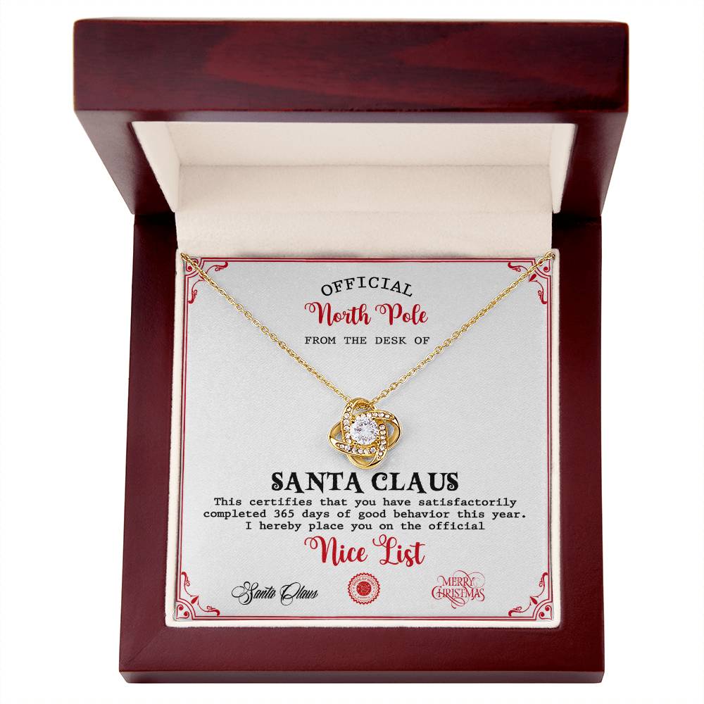 Nice List - Good Behavior - Love Knot Pendant Necklace - Mallard Moon Gift Shop
