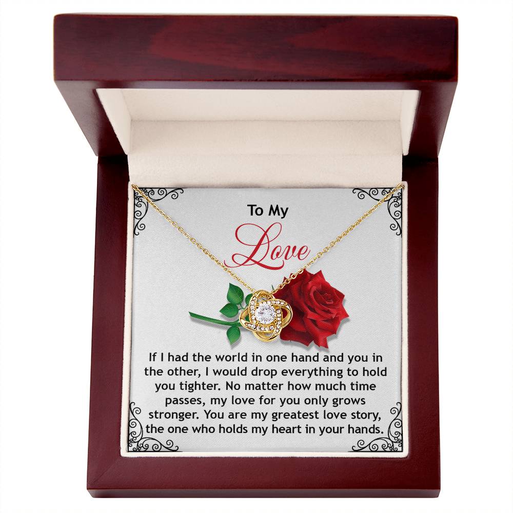 Romantic Anniversary, Valentine's Day Gift for Soulmate, Wife, Girlfriend - Greatest Love Story - Love Knot Pendant Necklace - Mallard Moon Gift Shop