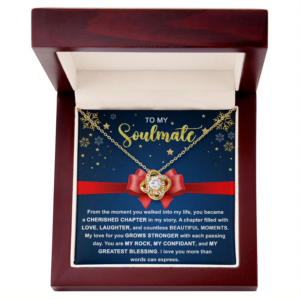 To My Soulmate - My Rock, My Confidant, My Greatest Blessing - Love Knot Pendant Necklace - Mallard Moon Gift Shop