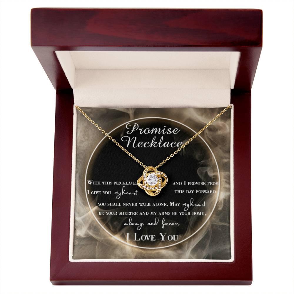 Wife Gift - I Promise My Heart Love Knot Pendant Necklace - Mallard Moon Gift Shop