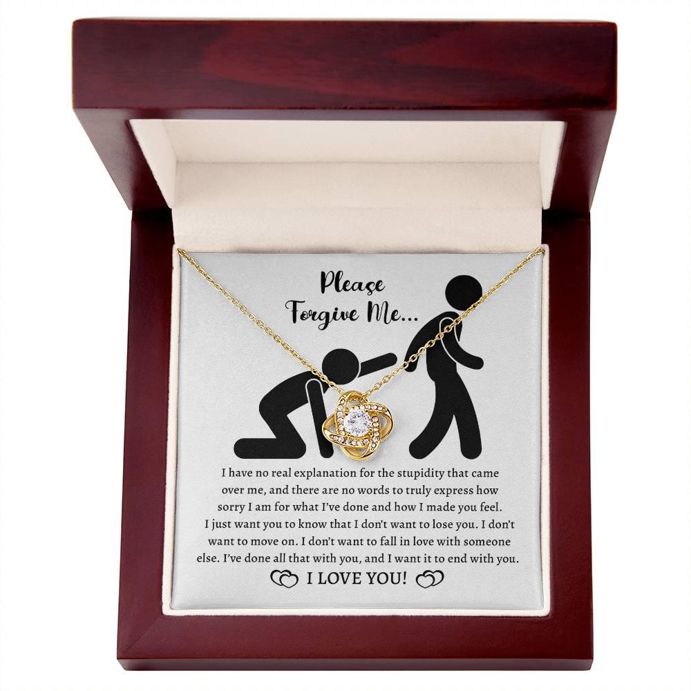 Apology Gift for Girlfriend, Wife, Soulmate - Sorry, Made You Feel - Love Knot Pendant Necklace - Mallard Moon Gift Shop