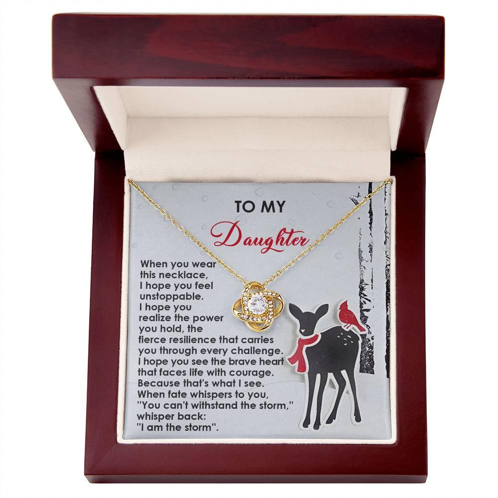 Gift for Daughter - Every Challenge - Love Knot Pendant Necklace - Mallard Moon Gift Shop