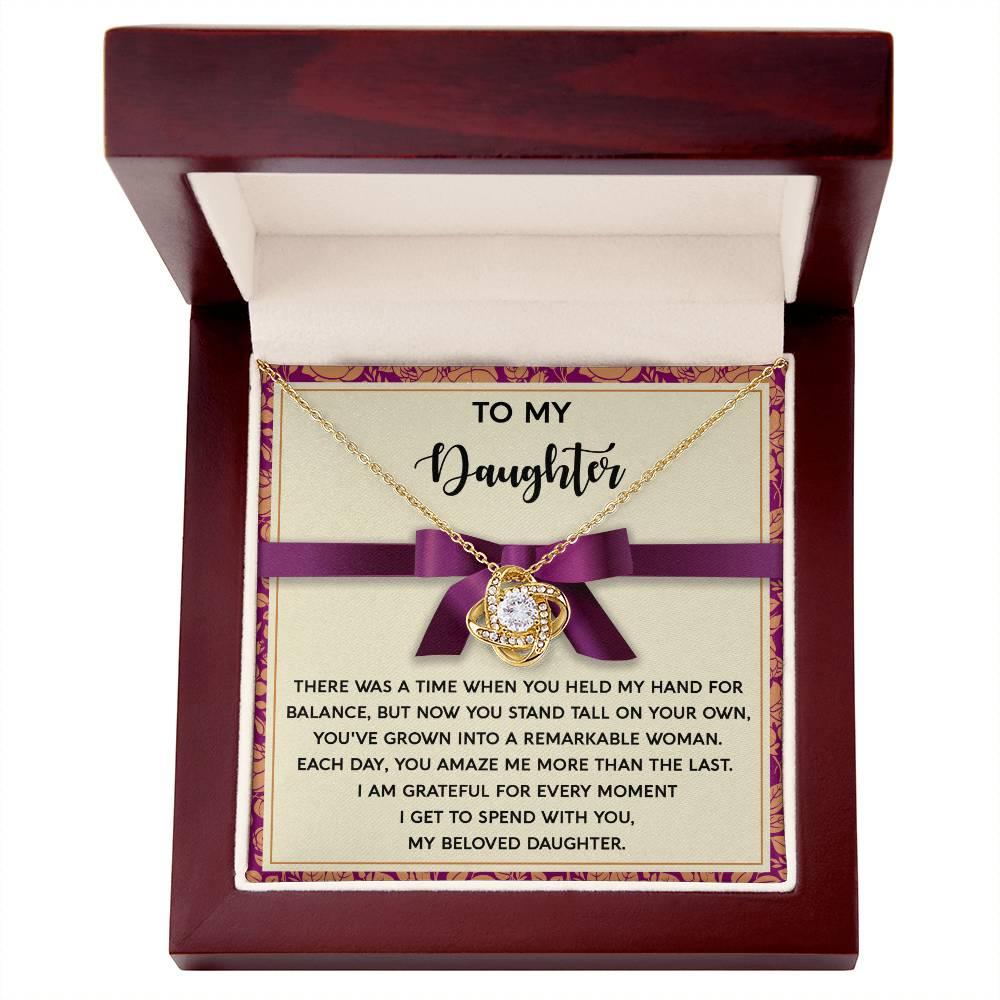 Daughter - Moment I Spend With You - Love Knot Pendant Necklace - Mallard Moon Gift Shop
