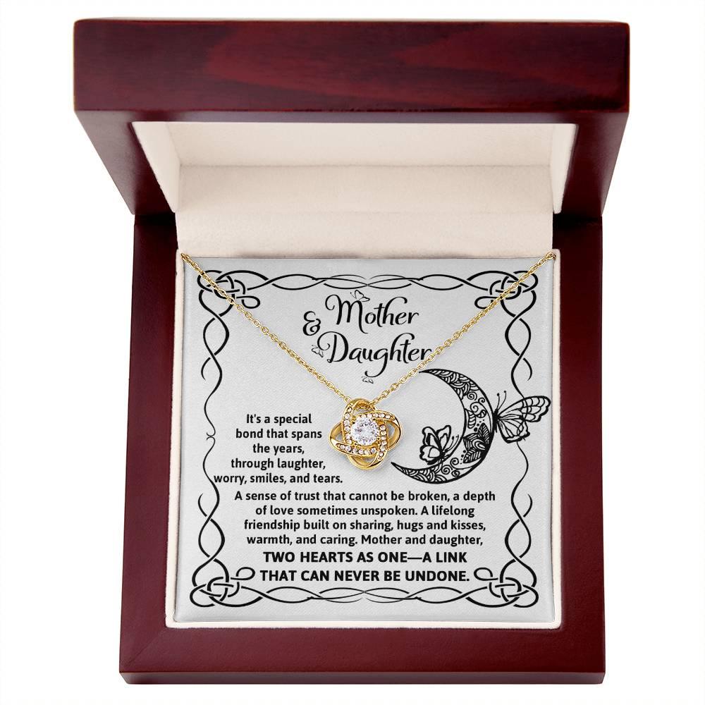 Mother and Daughter - A Special Bond Love Knot Pendant Necklace - Mallard Moon Gift Shop