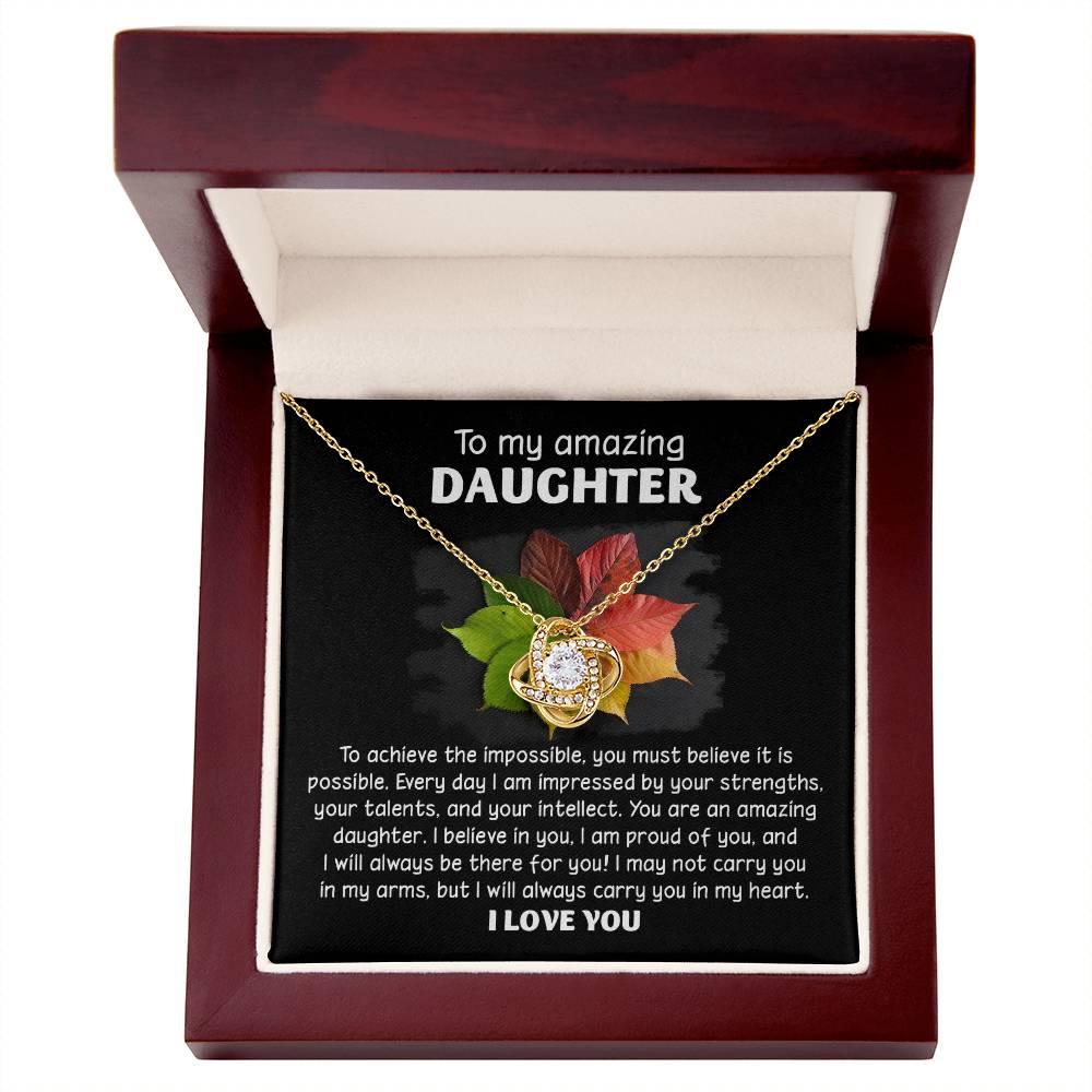 Daughter - It Is Possible - Love Knot Pendant Necklace - Mallard Moon Gift Shop