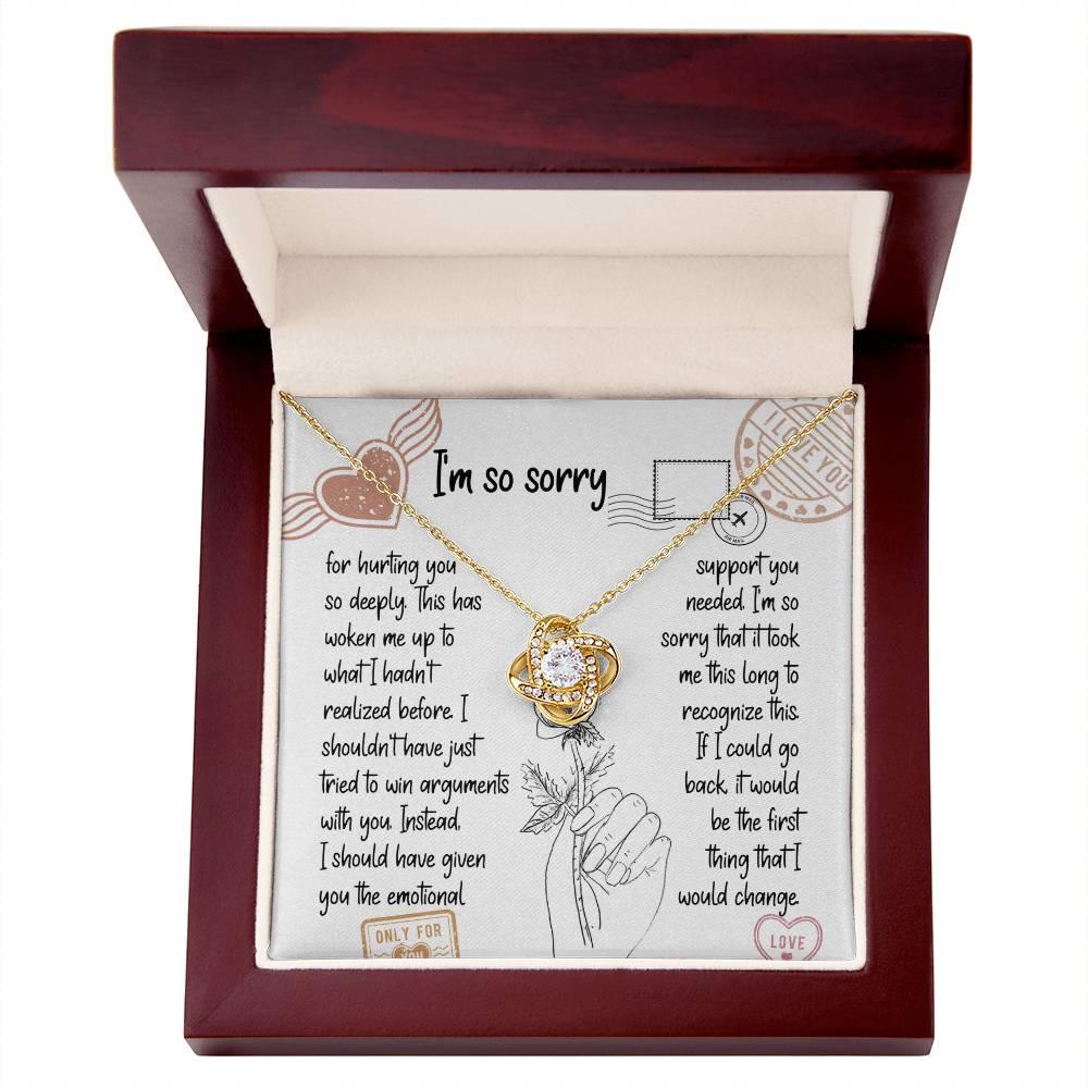 Apology Gift for Girlfriend, Wife, Soulmate, Emotional Support - Love Knot Pendant Necklace - Mallard Moon Gift Shop