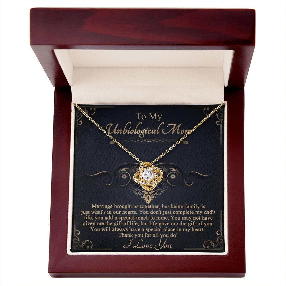 Gift for Unbiological Mother You Complete my Dad's Life Love Knot Pendant Necklace - Mallard Moon Gift Shop