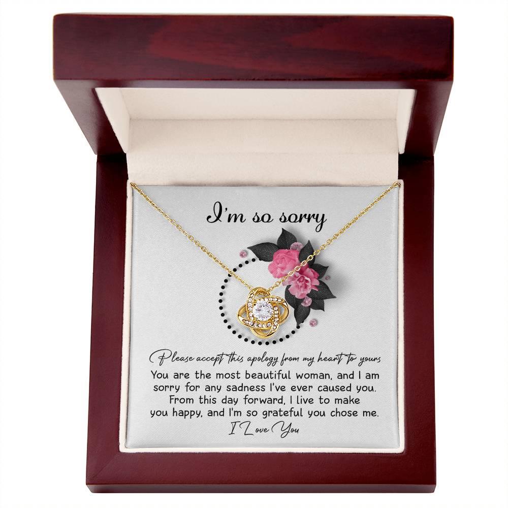 Apology Gift for Girlfriend, Wife, Soulmate - Sorry, Make You Happy - Love Knot Pendant Necklace - Mallard Moon Gift Shop