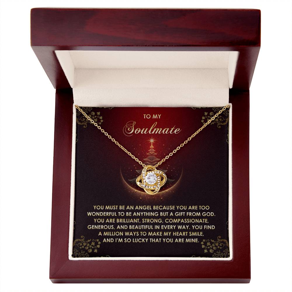 Gift for Soulmate - Be An Angel - Love Knot Pendant Necklace - Mallard Moon Gift Shop