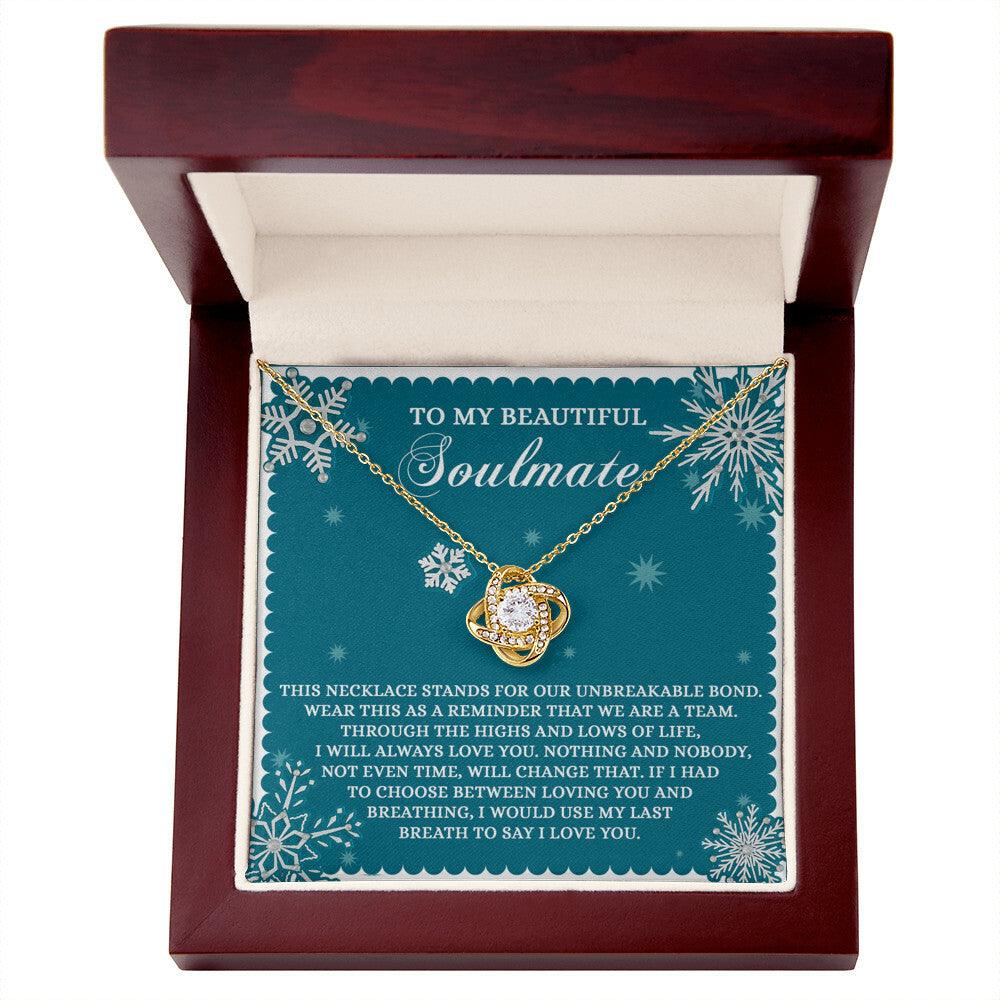 Gift for Soulmate - A Team - Love Knot Pendant Necklace - Mallard Moon Gift Shop