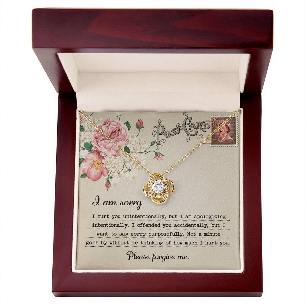 Forgive Me Gift - Sorry I Hurt You, I am Apologizing Intentionally - Love Knot Pendant Necklace - Mallard Moon Gift Shop