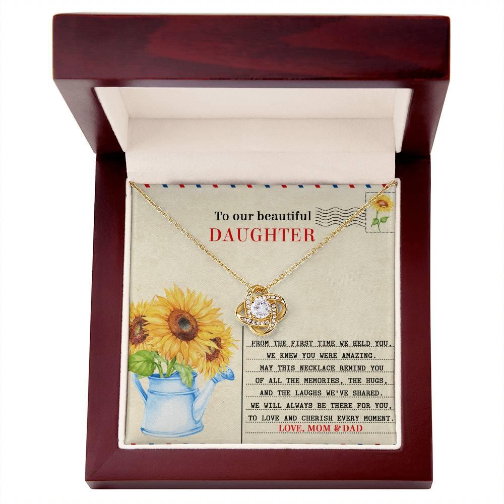 Daughter - The First Time - Love Knot Pendant Necklace - Mallard Moon Gift Shop