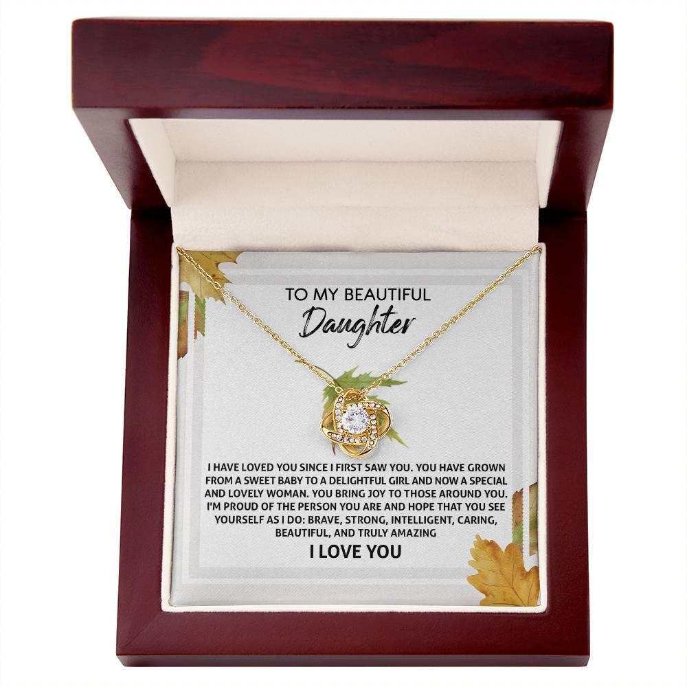 Daughter - See Yourself - Love Knot Pendant Necklace - Mallard Moon Gift Shop