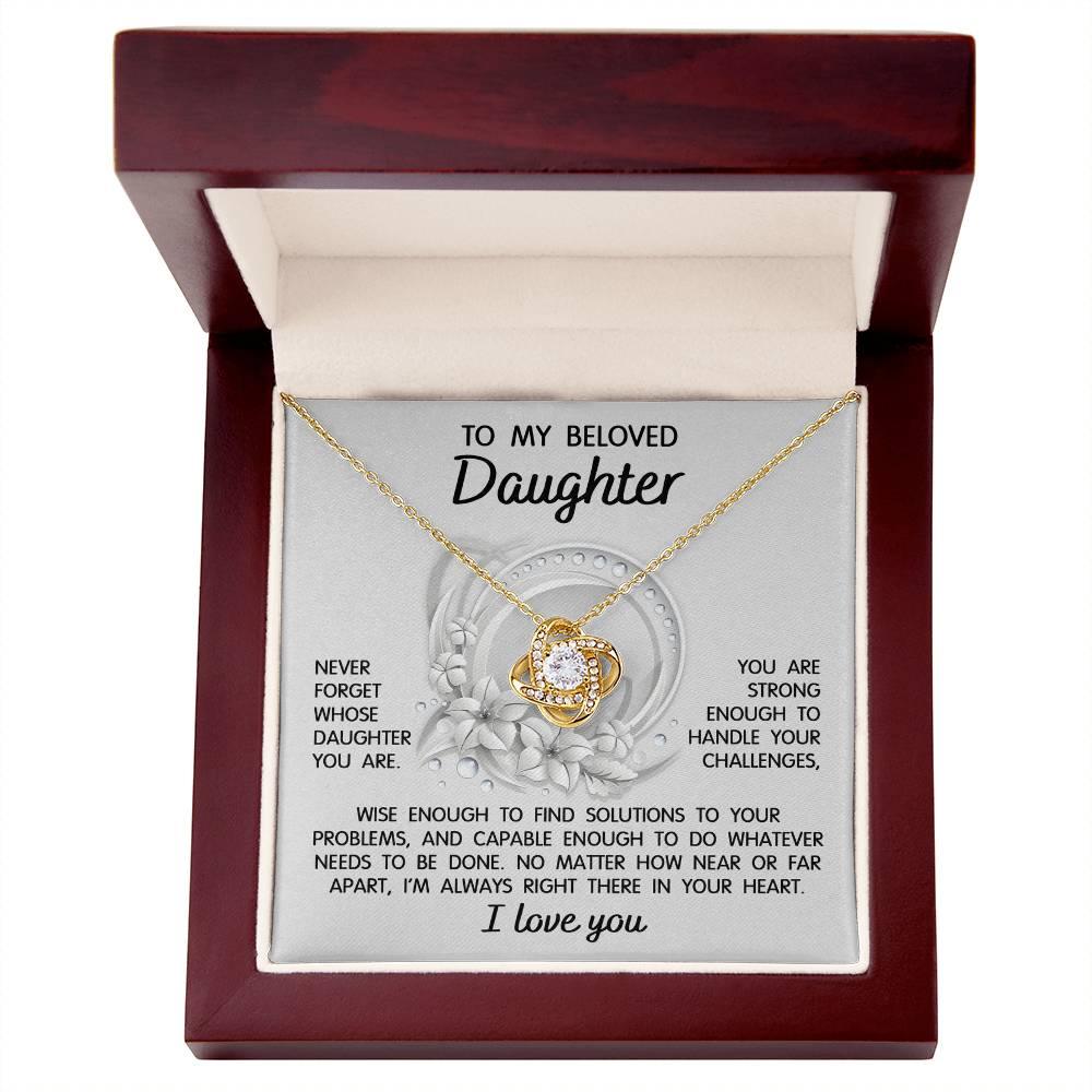 Daughter Wedding Day Gift - Always Right There - Love Knot Pendant Necklace - Mallard Moon Gift Shop