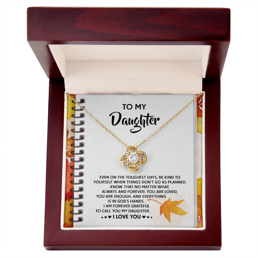Daughter - In God's Hands - Love Knot Pendant Necklace - Mallard Moon Gift Shop