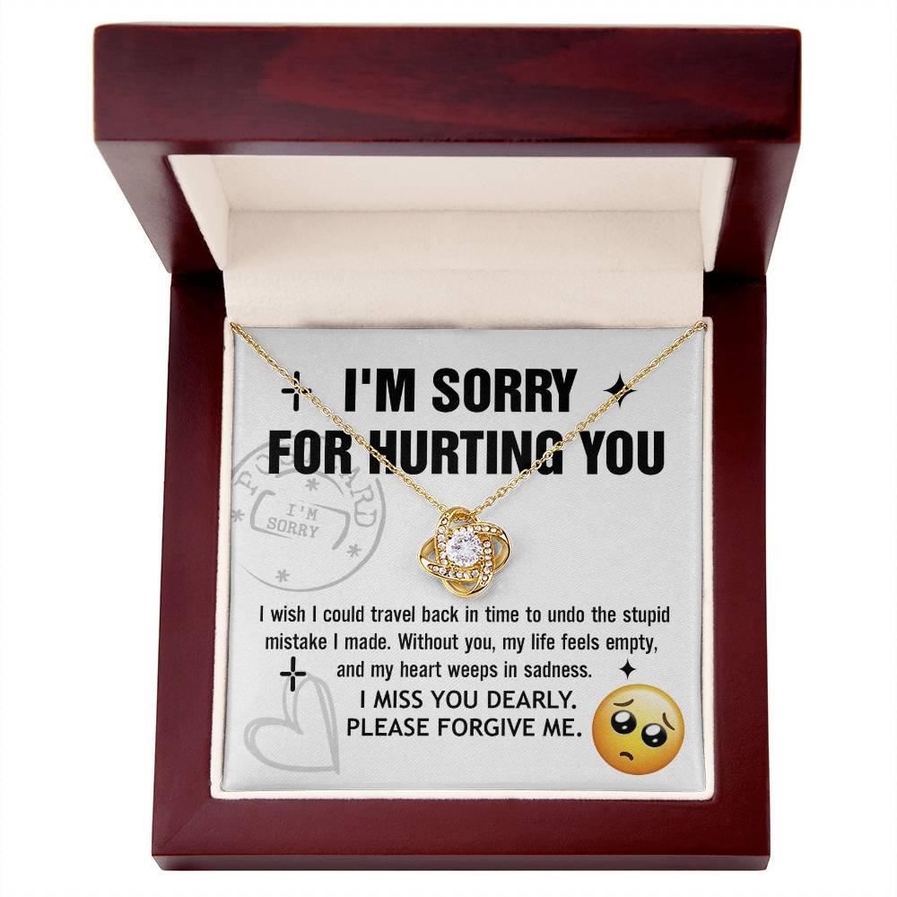 Apology Gift for Girlfriend, Wife, Soulmate - Sorry, Travel Back - Love Knot Pendant Necklace - Mallard Moon Gift Shop