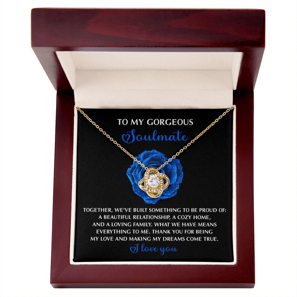Romantic Gift for Wife or Girlfriend - Love Knot Pendant Necklace with Heartfelt Message for Soulmates - Mallard Moon Gift Shop