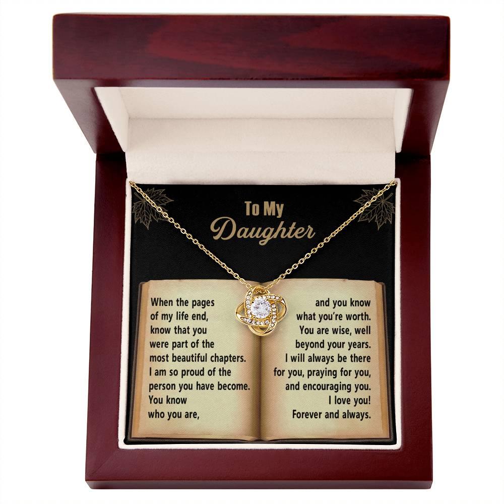 Daughter - Beyond Your Years - Love Knot Pendant Necklace - Mallard Moon Gift Shop