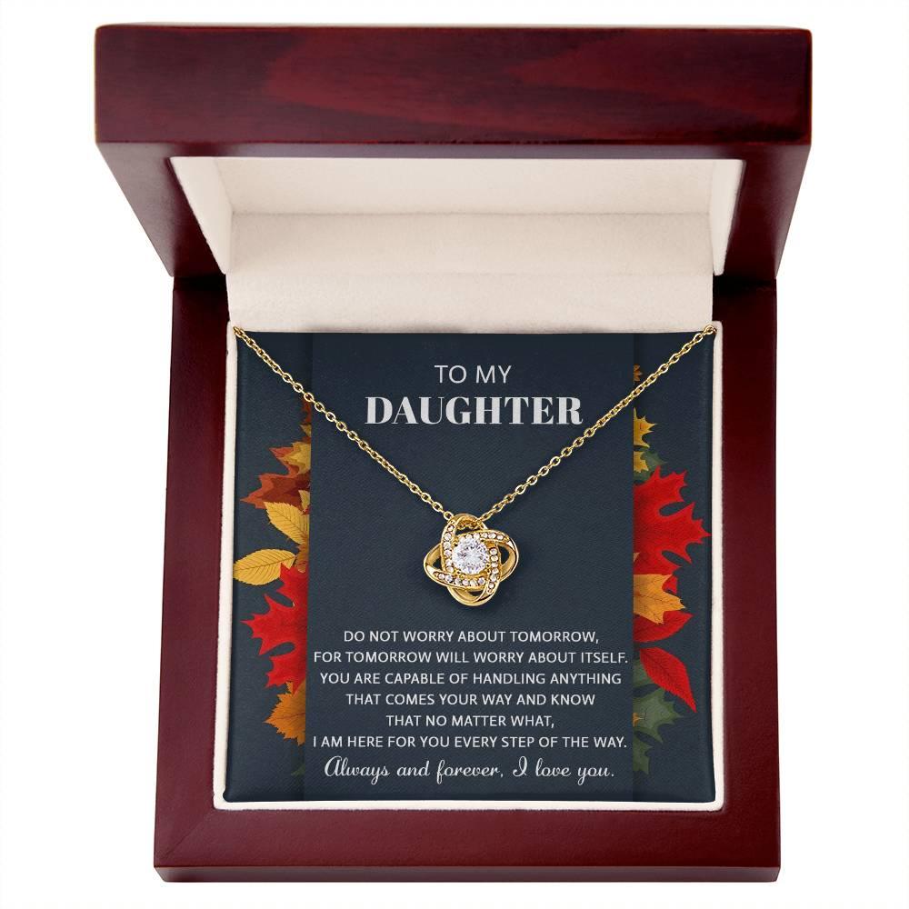 Daughter - Comes Your Way - Love Knot Pendant Necklace - Mallard Moon Gift Shop