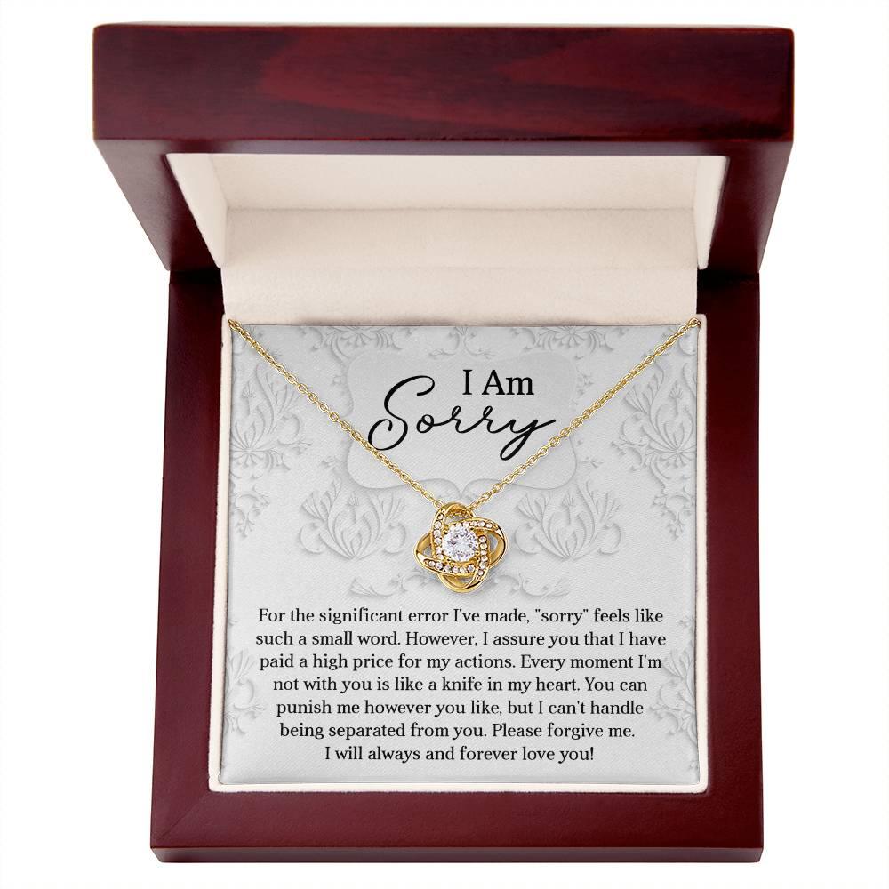 Apology Gift for Girlfriend, Wife, Soulmate - Sorry, Forever Love You - Love Knot Pendant Necklace - Mallard Moon Gift Shop