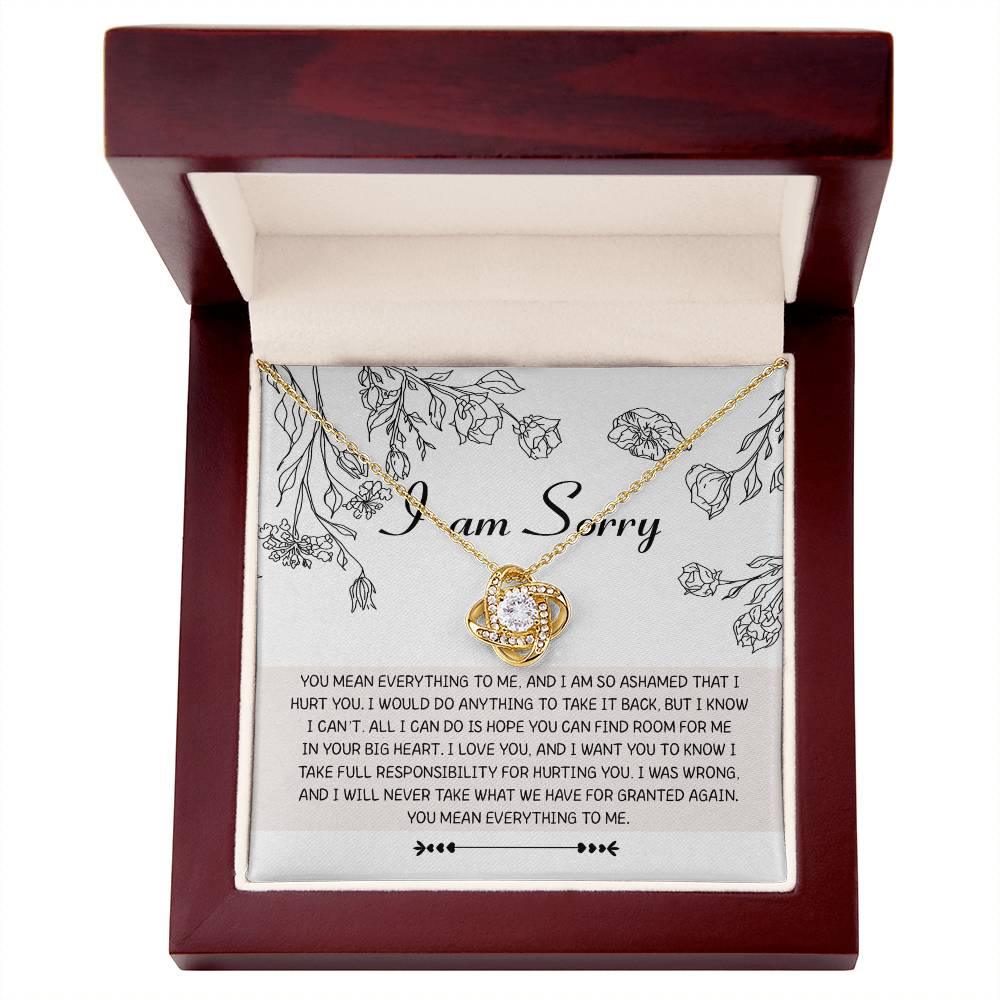 Apology Gift for Girlfriend, Wife, Soulmate - Sorry, Your Big Heart - Love Knot Pendant Necklace - Mallard Moon Gift Shop