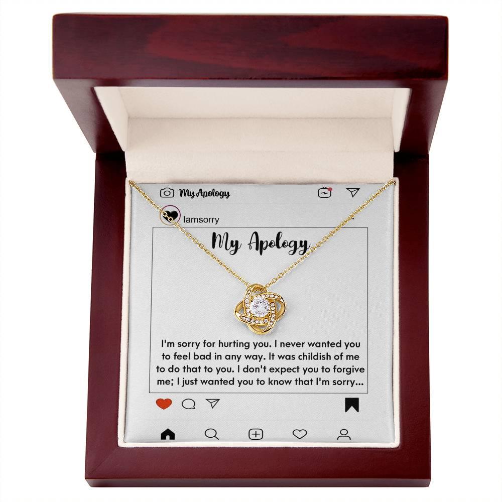 Gift for Girlfriend, Wife - Sorry, My Apology - Love Knot Pendant Necklace - Mallard Moon Gift Shop