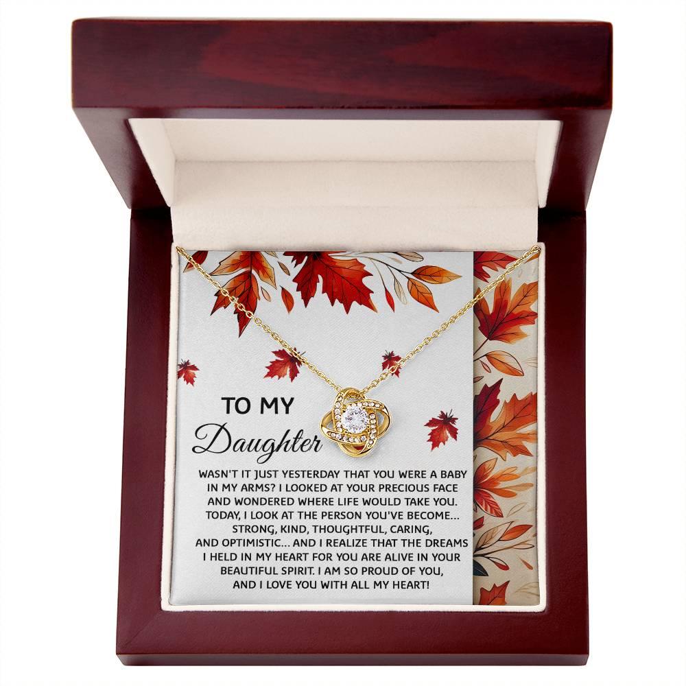 Daughter - You Were A Baby - Love Knot Pendant Necklace - Mallard Moon Gift Shop