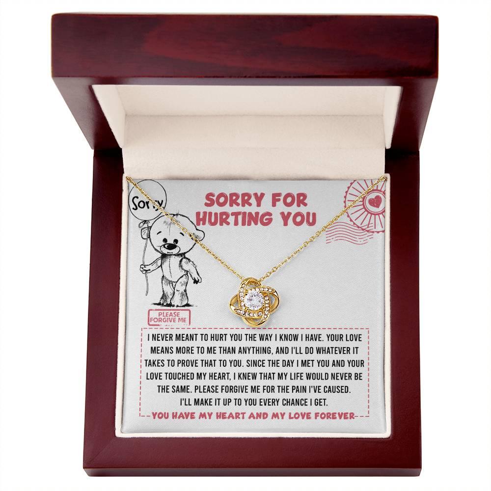 Apology Gift for Girlfriend, Wife, Soulmate - Sorry, Every Chance - Love Knot Pendant Necklace - Mallard Moon Gift Shop