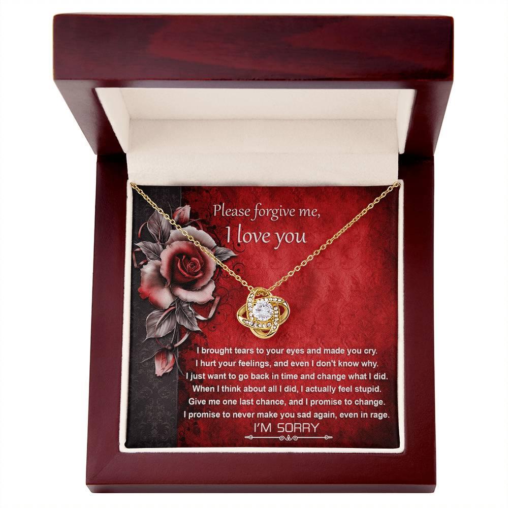Apology Gift for Girlfriend, Wife, Soulmate - Sorry, One Last Chance - Love Knot Pendant Necklace - Mallard Moon Gift Shop