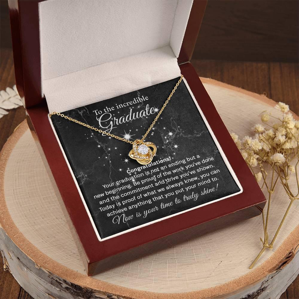 Daughter Graduation Milestone Gift You Can Achieve Anything Love Knot Pendant Necklace - Mallard Moon Gift Shop