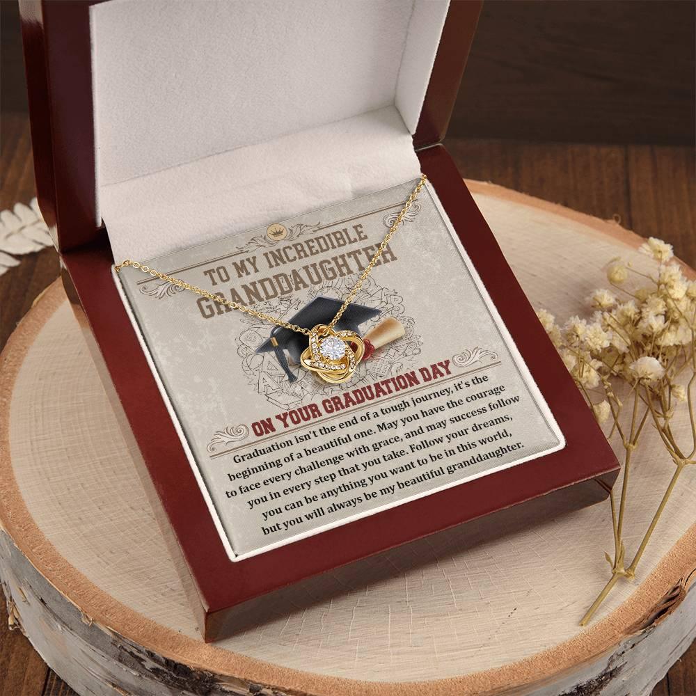 Granddaughter Your Graduation Day Love Knot Pendant Necklace - Mallard Moon Gift Shop