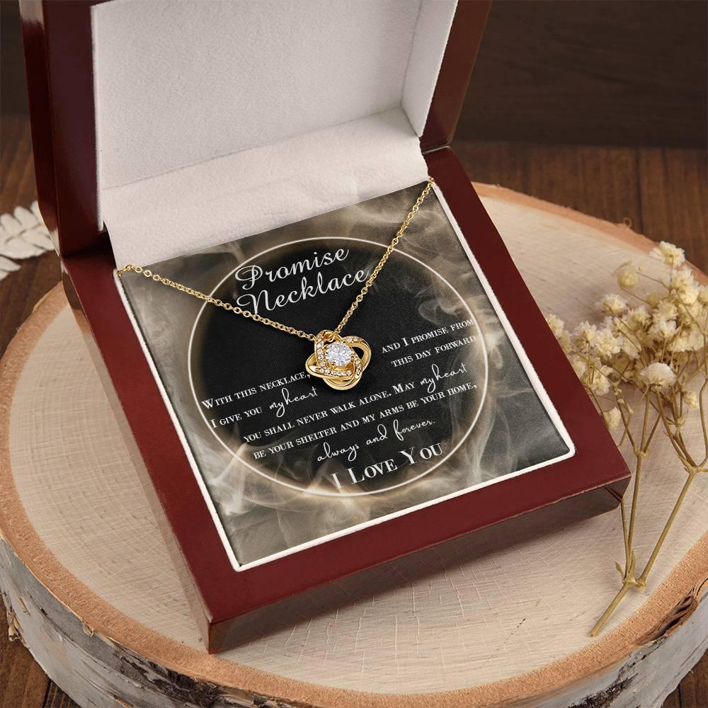 Wife Gift - I Promise My Heart Love Knot Pendant Necklace - Mallard Moon Gift Shop
