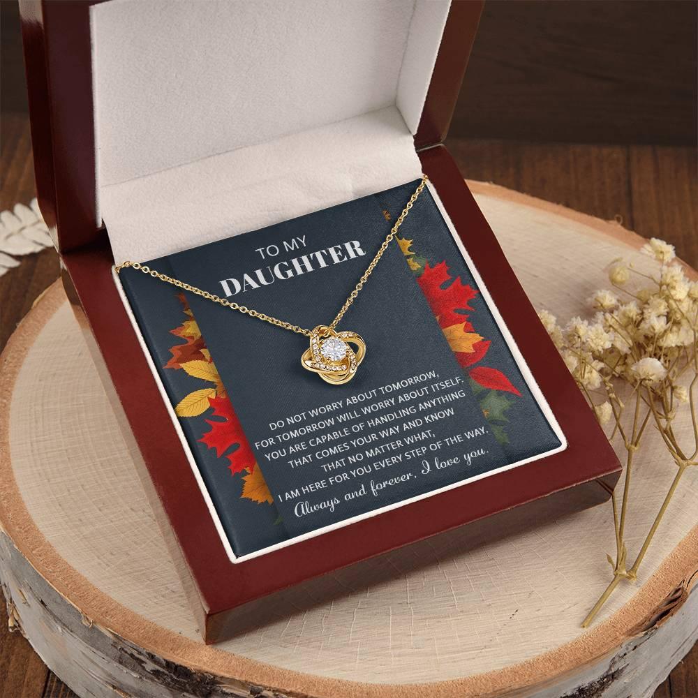 Daughter - Comes Your Way - Love Knot Pendant Necklace - Mallard Moon Gift Shop