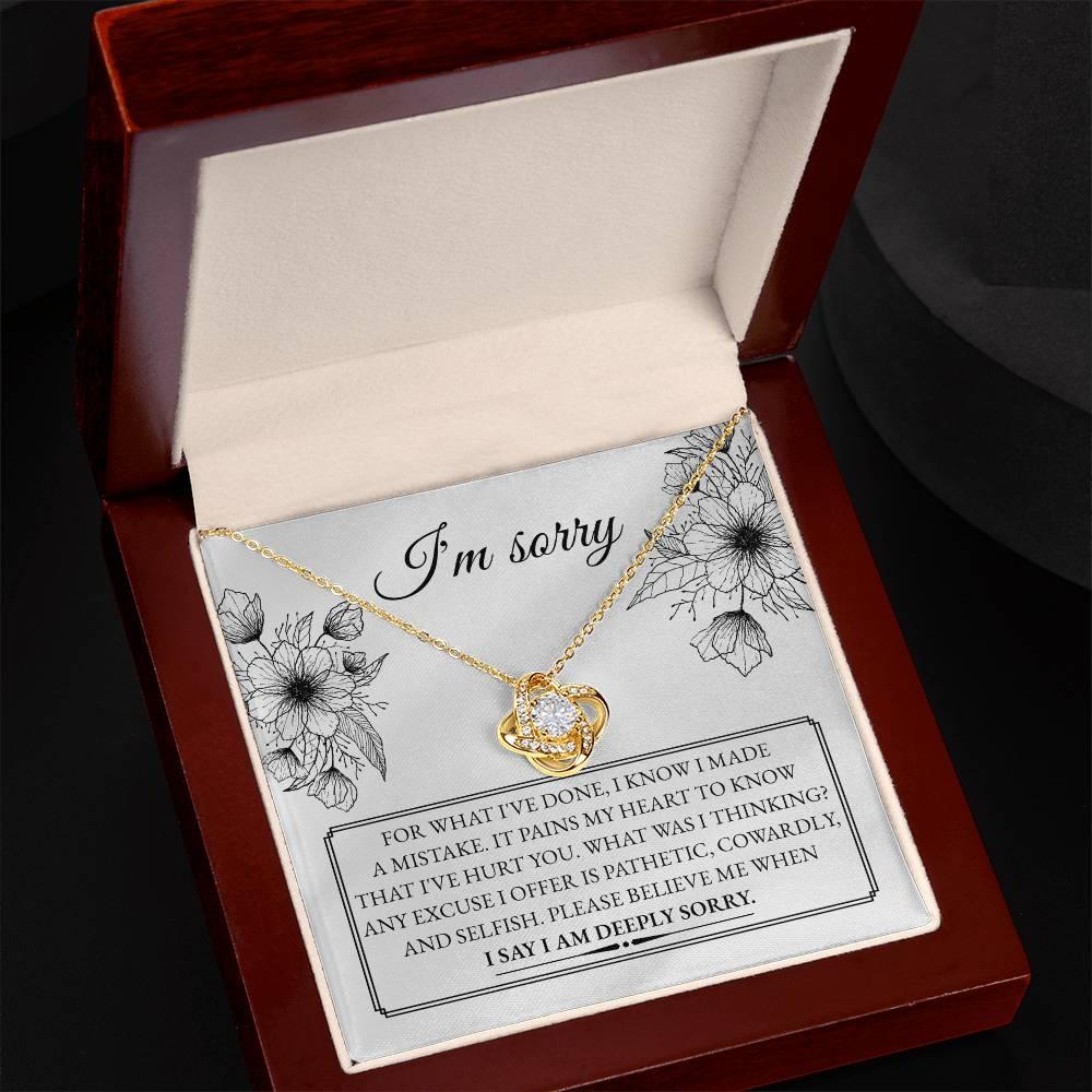 Apology Gift for Girlfriend, Wife, Soulmate - Sorry, Made A Mistake - Love Knot Pendant Necklace - Mallard Moon Gift Shop