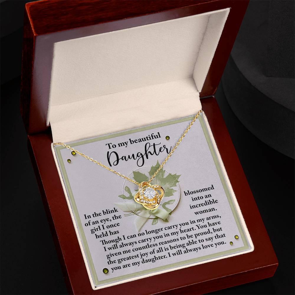 Gift for Daughter - Incredible Woman - Love Knot Pendant Necklace - Mallard Moon Gift Shop