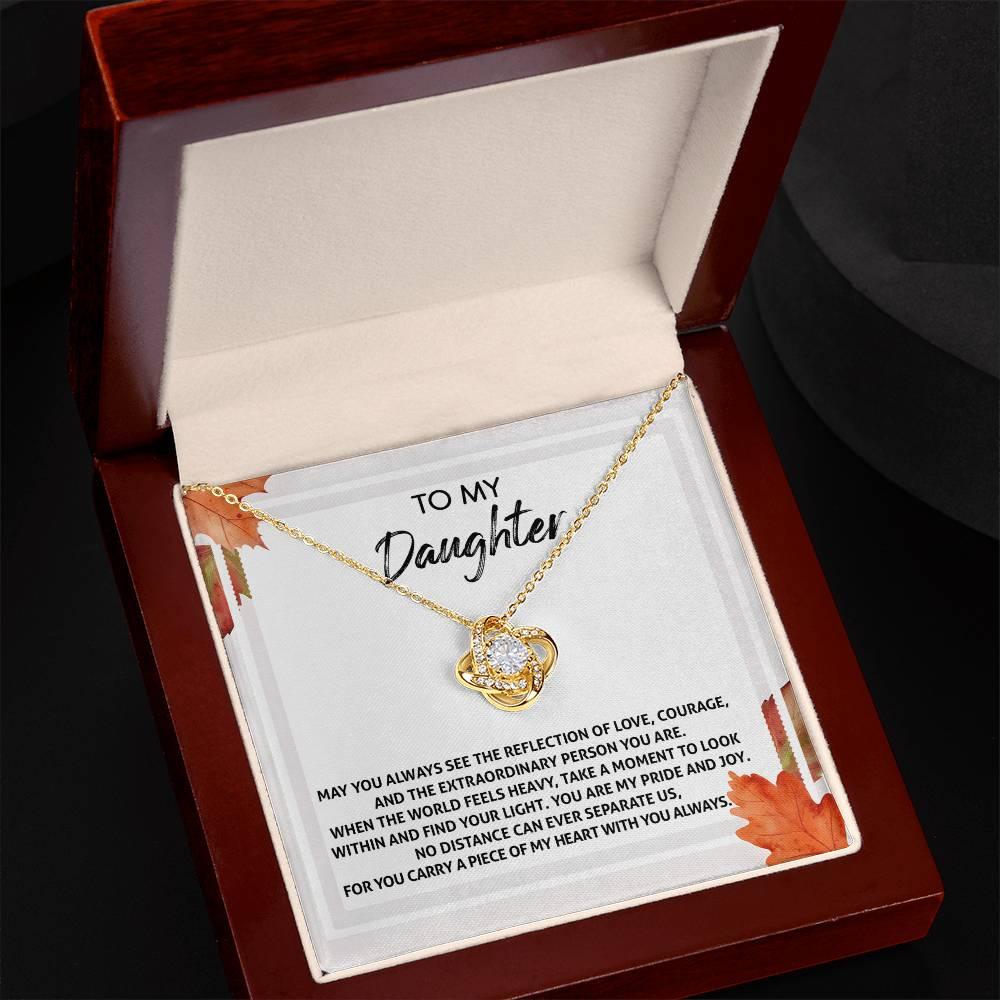 Gift for Daughter - Find Your Light - Love Knot Pendant Necklace - Mallard Moon Gift Shop