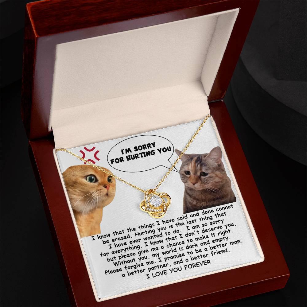 Apology Gift for Girlfriend, Wife, Soulmate - Sorry, Make It Right - Love Knot Pendant Necklace - Mallard Moon Gift Shop