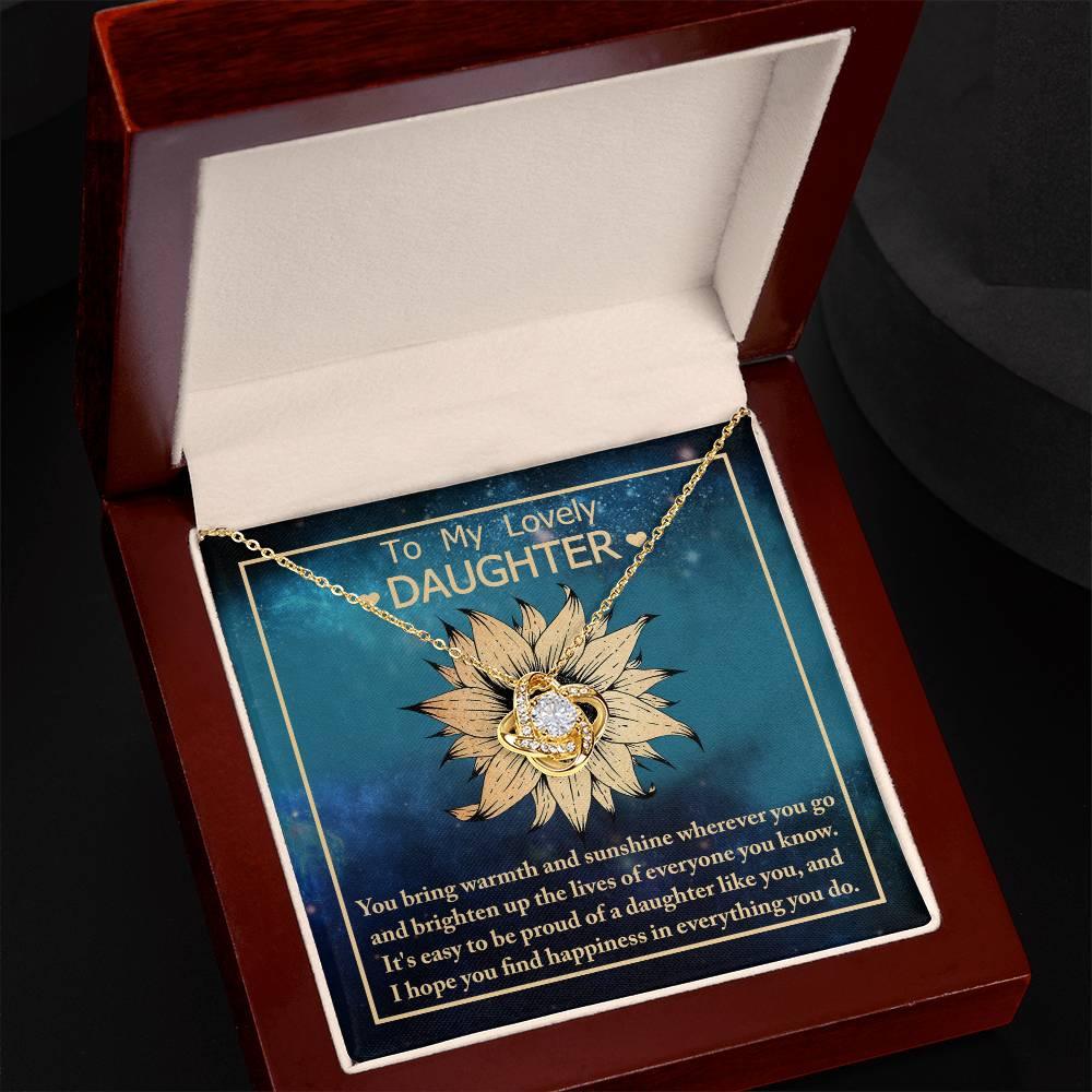 Daughter Gift for Birthday, Christmas, Graduation - Proud Of You - Love Knot Pendant Necklace - Mallard Moon Gift Shop