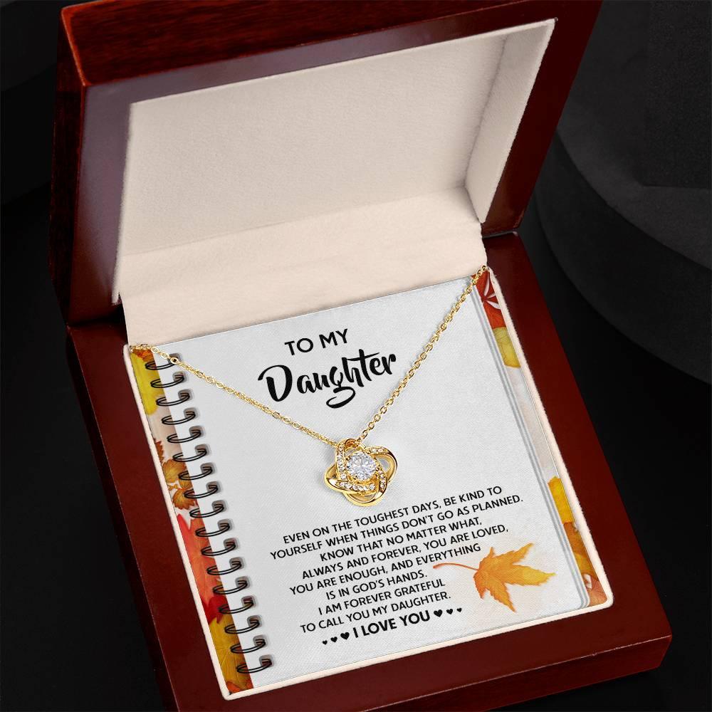 Daughter - In God's Hands - Love Knot Pendant Necklace - Mallard Moon Gift Shop