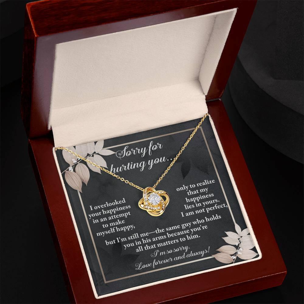 Gift for Girlfriend, Wife - Sorry, Lies In Yours - Love Knot Pendant Necklace - Mallard Moon Gift Shop